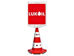 Lukoil Logo Çift Taraf Baskı Trafik Koni Seti Trafik Dubası