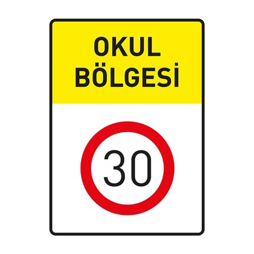 Okul Bölgesi Azami Hız Sınırı Levhası TT-29b