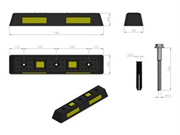 Oto Park Araç Durdurucu Kauçuk Stoper 74x15x10 cm