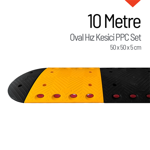 Oval Hız Kesici PPC, Kapaklı Yol Kasisi Set - 10 Metre