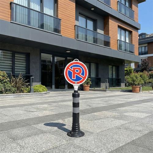 Park Yapılmaz Uyarı Levhalı Delinatör Seti Siyah