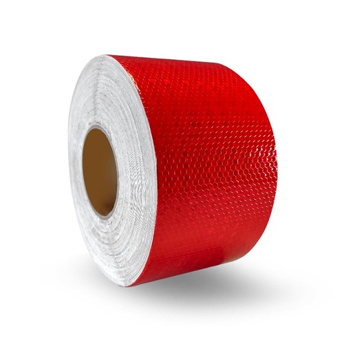 Petekli Reflektif Bant, Reflektif Şerit 10 cm x 46 Metre (KIRMIZI)