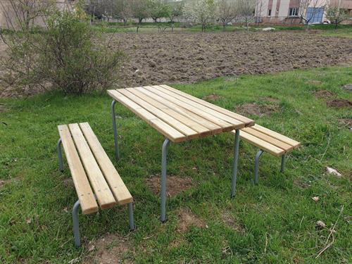 Piknik Masası 145 cm, Bağımsız Oturma Bankları
