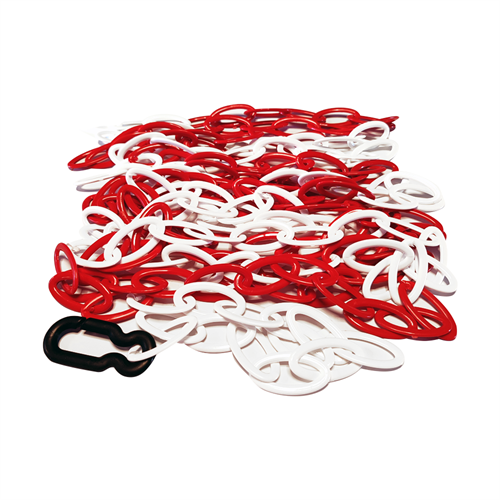 Plastik Zincir 6mm Kırmızı-Beyaz 25 m