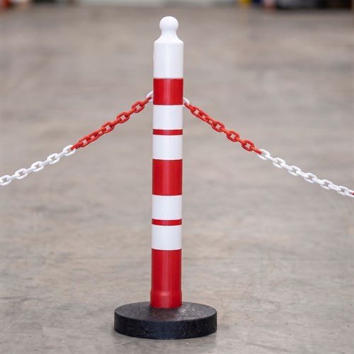 Plastik Zincir 8 mm (Kırmızı - Beyaz) 100 metre