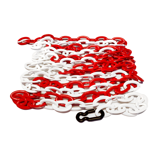 Plastik Zincir 8mm Kırmızı-Beyaz 25 m