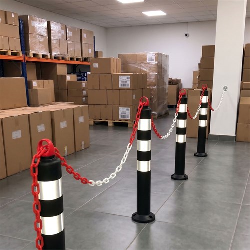 Plastik Zincir Kırmızı-Beyaz 15 m