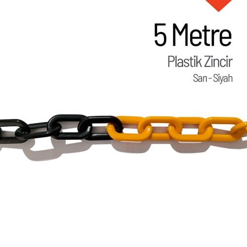 Plastik Zincir Sarı-Siyah 5 m