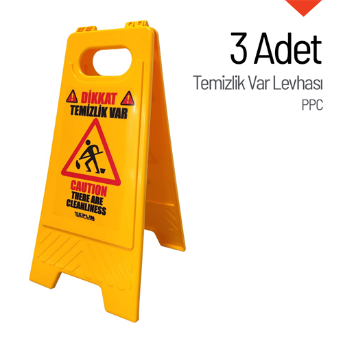 PPC Temizlik Var Levhası 3lü Set