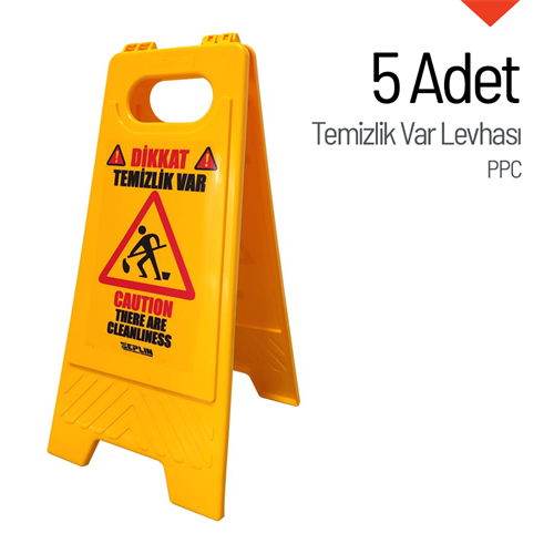 PPC Temizlik Var Levhası 5li Set