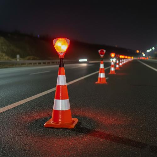 PVC 75 Koni + Üçgen Flaşör Seti Trafik Dubası