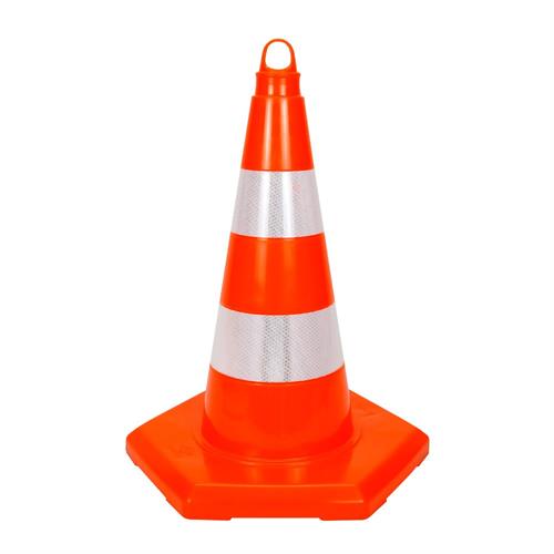 5 Adet PVC Trafik Konisi 50 cm Reflektifli - Ağırlıksız Trafik Dubası