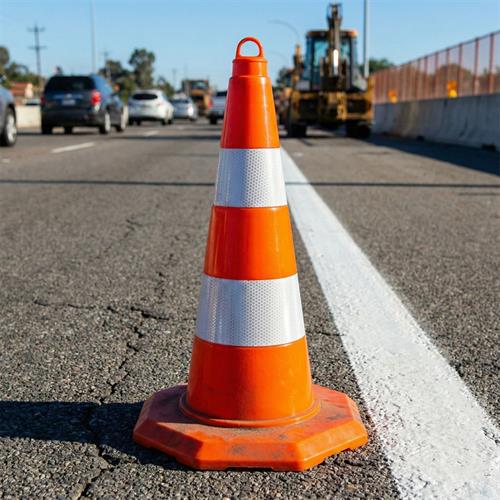 PVC Trafik Konisi 52 cm Çift Reflektifli - Ağırlıksız Trafik Dubası