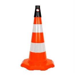 PVC Trafik Konisi 52 cm Çift Reflektifli - Ağırlıksız Trafik Dubası