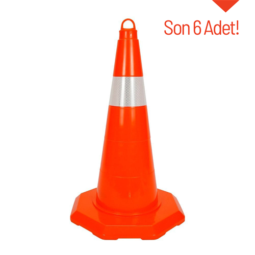 PVC Trafik Konisi 52 cm Tek Reflektifli - Ağırlıksız Trafik Dubası