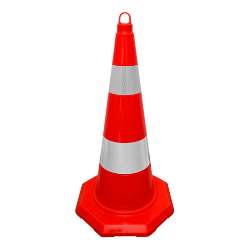 PVC Trafik Konisi 70 cm Çift Reflektifli - Ağırlıksız Trafik Dubası