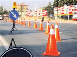 PVC Trafik Konisi 70 cm Tek Reflektifli - Ağırlıksız Trafik Dubası