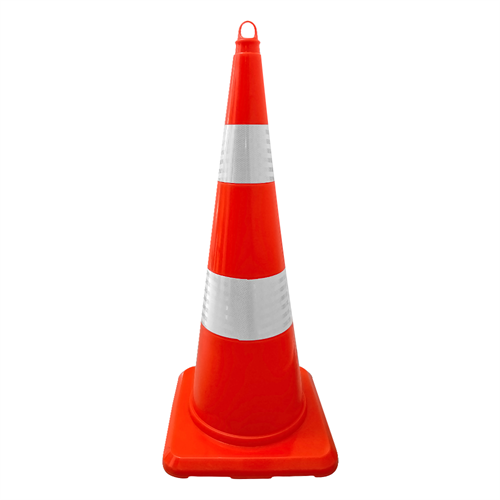 PVC Trafik Konisi 90 cm Çift Reflektifli - Ağırlıksız Trafik Dubası