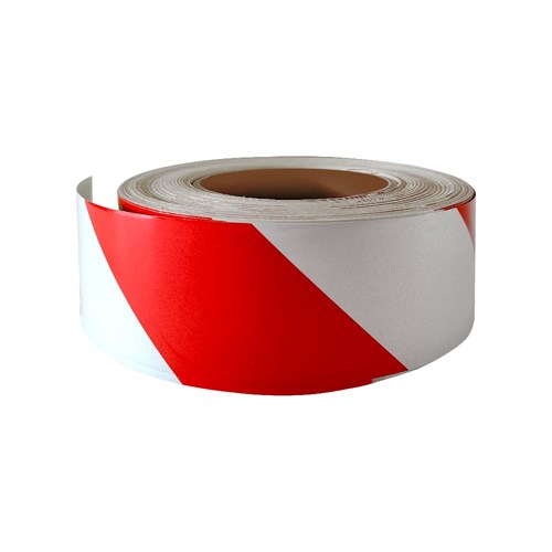 Reflektif Bant 46 Metre - En: 5 cm (Kırmızı-Beyaz)