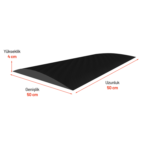 Reflektifli Kauçuk Hız Kesici 4 Bantlı, Yol Kasisi 50 x 50 x 4 cm