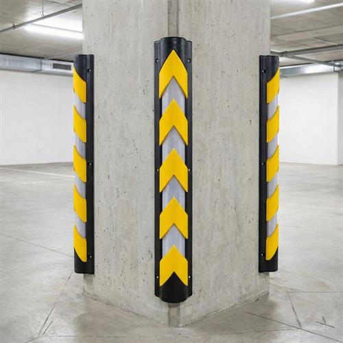 PPC  Column Guard with Reflective Stripes 140 x 900 mm (Black-Yellow)
