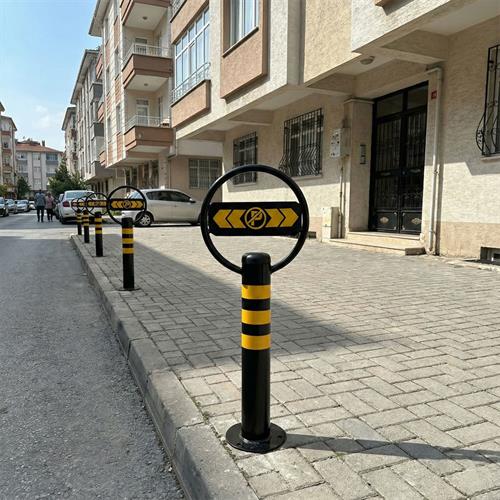 Sabit Metal Direk, Park Yapılmaz Logolu Metal Duba 80 x 32,5 cm