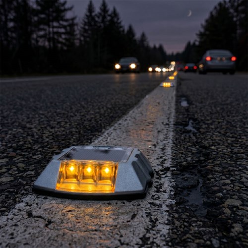 Sarı Solar Çakar Yol Butonu, Poliüretan Taban