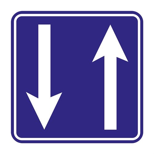 Şerit Düzenleme İki Yönlü Yol Levhası B-52