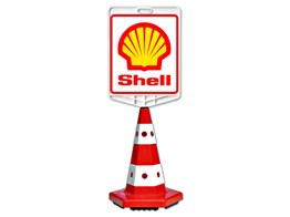 Shell Logo Çift Taraf Baskı Trafik Koni Seti Trafik Dubası