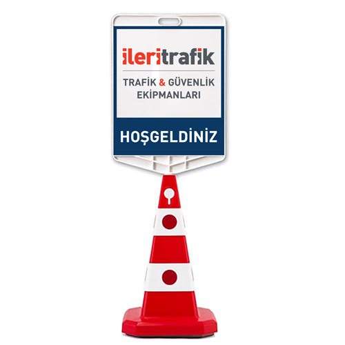 Custom Logo Double-Sided Printing Signboard + Ultra Cat Eye Weighted Traffic Cone