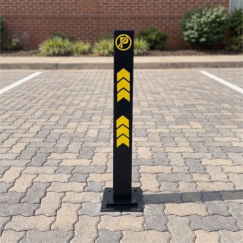 Siyah Kilitli Otopark Direği 75 cm, Çıkan Tip Kızaklı Park Bariyeri