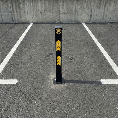 Siyah Kilitli Otopark Direği 75 cm, Yatar Tip Park Bariyeri