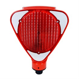 Solar Kırmızı Üçgen Flaşörlü Ultra Kedi Gözlü Ağırlıklı Trafik Koni Seti Trafik Dubası