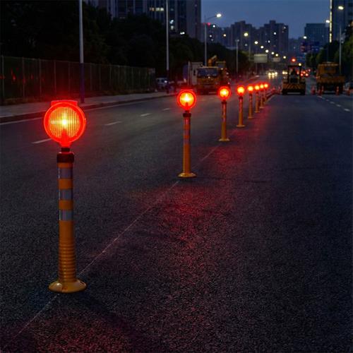 Solar Kırmızı Yuvarlak Flaşörlü Sarı Delinatör Seti 