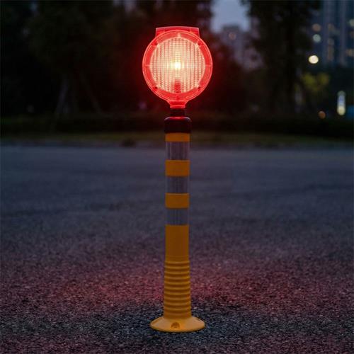 Solar Kırmızı Yuvarlak Flaşörlü Sarı Delinatör Seti 