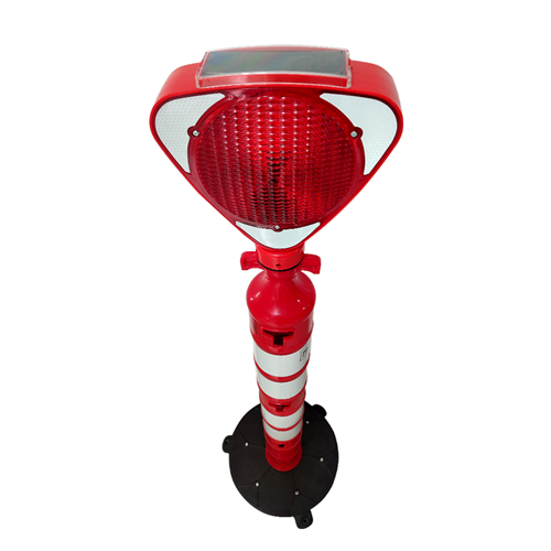Solar Üçgen Flaşörlü - Plastik Ağırlıklı Yol Dikmesi Seti 148 x 11 cm