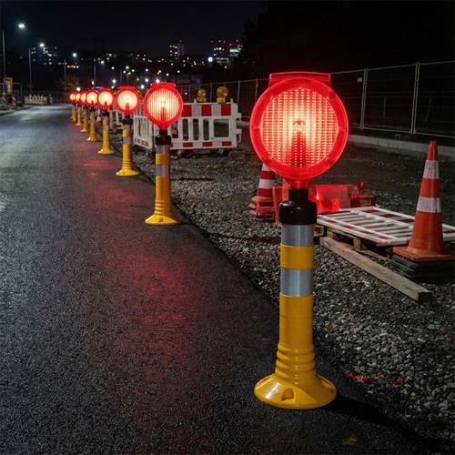 Solar Yuvarlak Flaşörlü Delinatör Seti Kırmızı