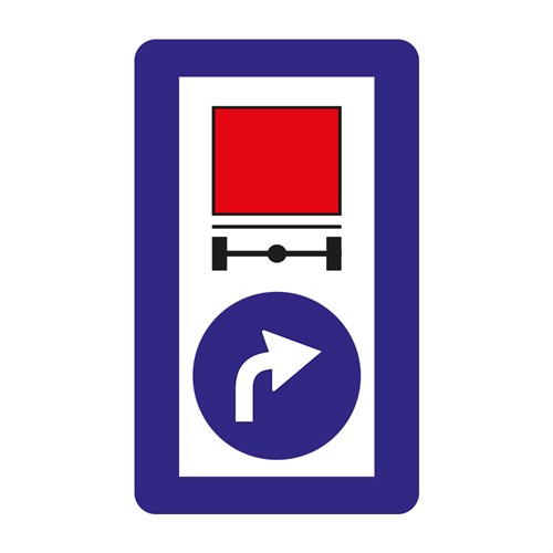 Tehlikeli Madde Taşıyan Taşıtların İzleyecekleri Mecburi Yön Levhası TT-43c