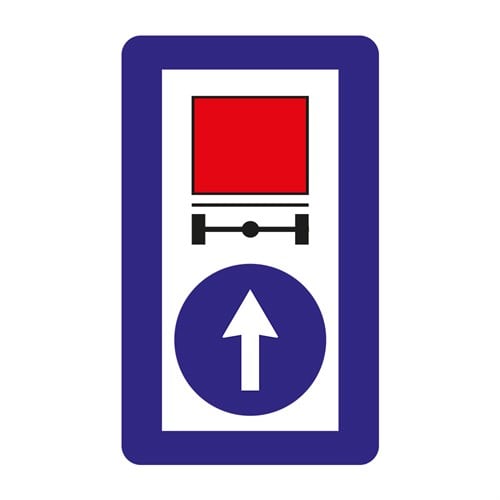 Tehlikeli Madde Taşıyan Taşıtların İzleyecekleri Mecburi Yön Levhası TT-43b