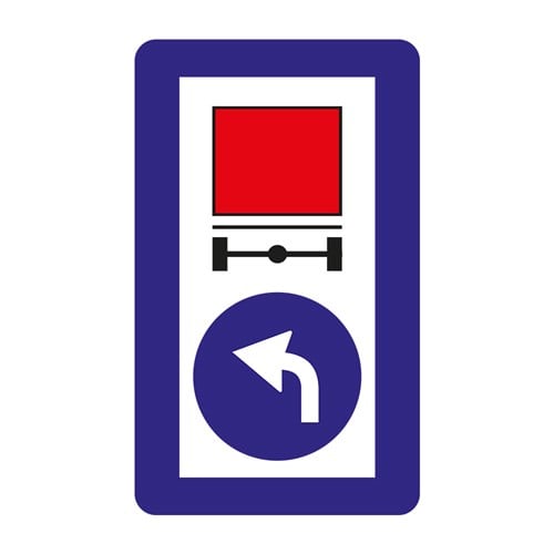 Tehlikeli Madde Taşıyan Taşıtların İzleyecekleri Mecburi Yön Levhası TT-43a