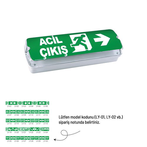 Tekyüz Acil Çıkış Yönlendirme Armatürü B Seri 74 x 355 x 118mm