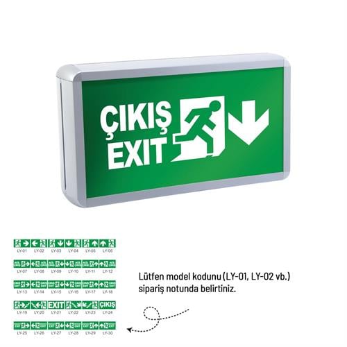 Tekyüz Acil Çıkış Yönlendirme Armatürü Z Seri 75 x 325 x 185mm