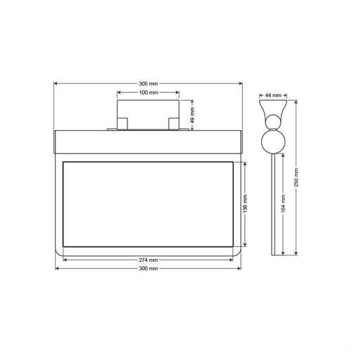Çiftyüz Acil Çıkış Yönlendirme Armatürü SF Seri 40 x 300 x 200 mm