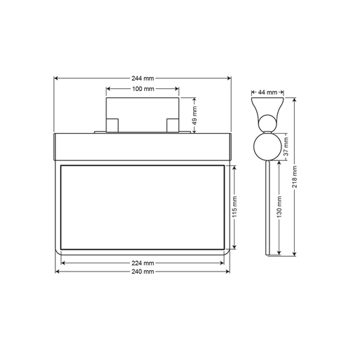 Çiftyüz Acil Çıkış Yönlendirme Armatürü SF Seri 40 x 240 x 170 mm