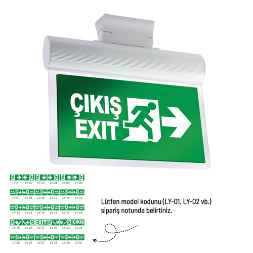 Çiftyüz Acil Çıkış Yönlendirme Armatürü O Seri 600 x 400 mm