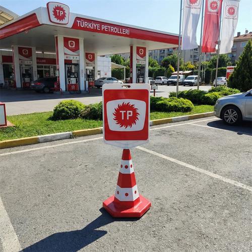 TP Logo Çift Taraf Baskı Trafik Koni Seti Trafik Dubası