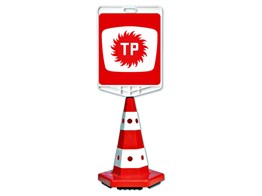 TP Logo Çift Taraf Baskı Trafik Koni Seti Trafik Dubası