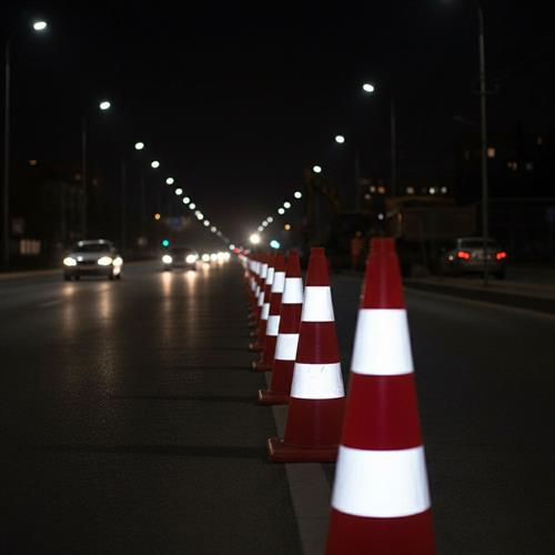 TPE Trafik Konisi 75 cm Çift Reflektifli - Ağırlıksız Trafik Dubası