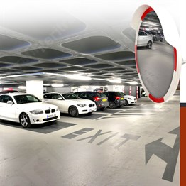 Trafik Güvenlik Aynası 60 cm Beyaz-Kırmızı, Tümsek Ayna, Otopark Aynası