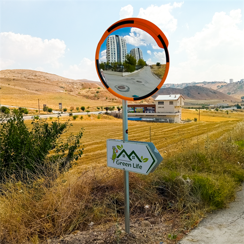 Trafik Güvenlik Aynası 60 cm Sarı-Siyah, Tümsek Ayna, Otopark Aynası